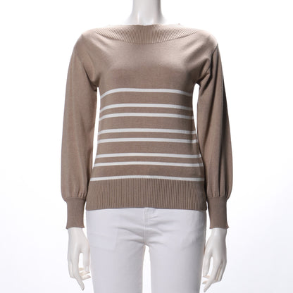 ボーダー柄フィットニット