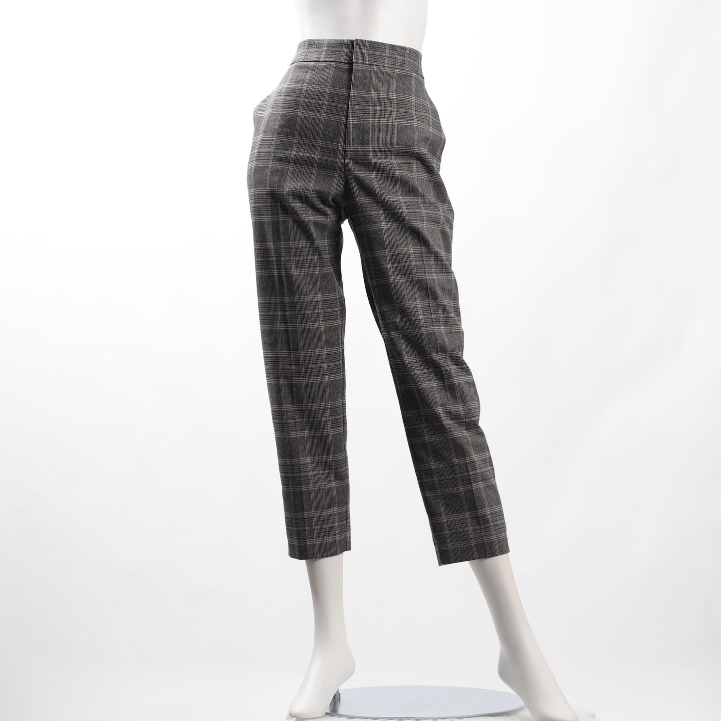 チェック柄ウエストゴムテーパードパンツ