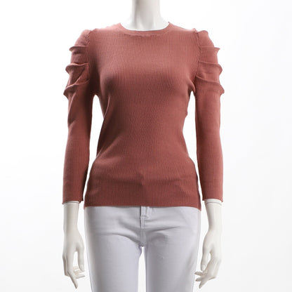 パワーショルダーリブニット