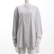 ゆったりシルエットバンドカラーシャツ