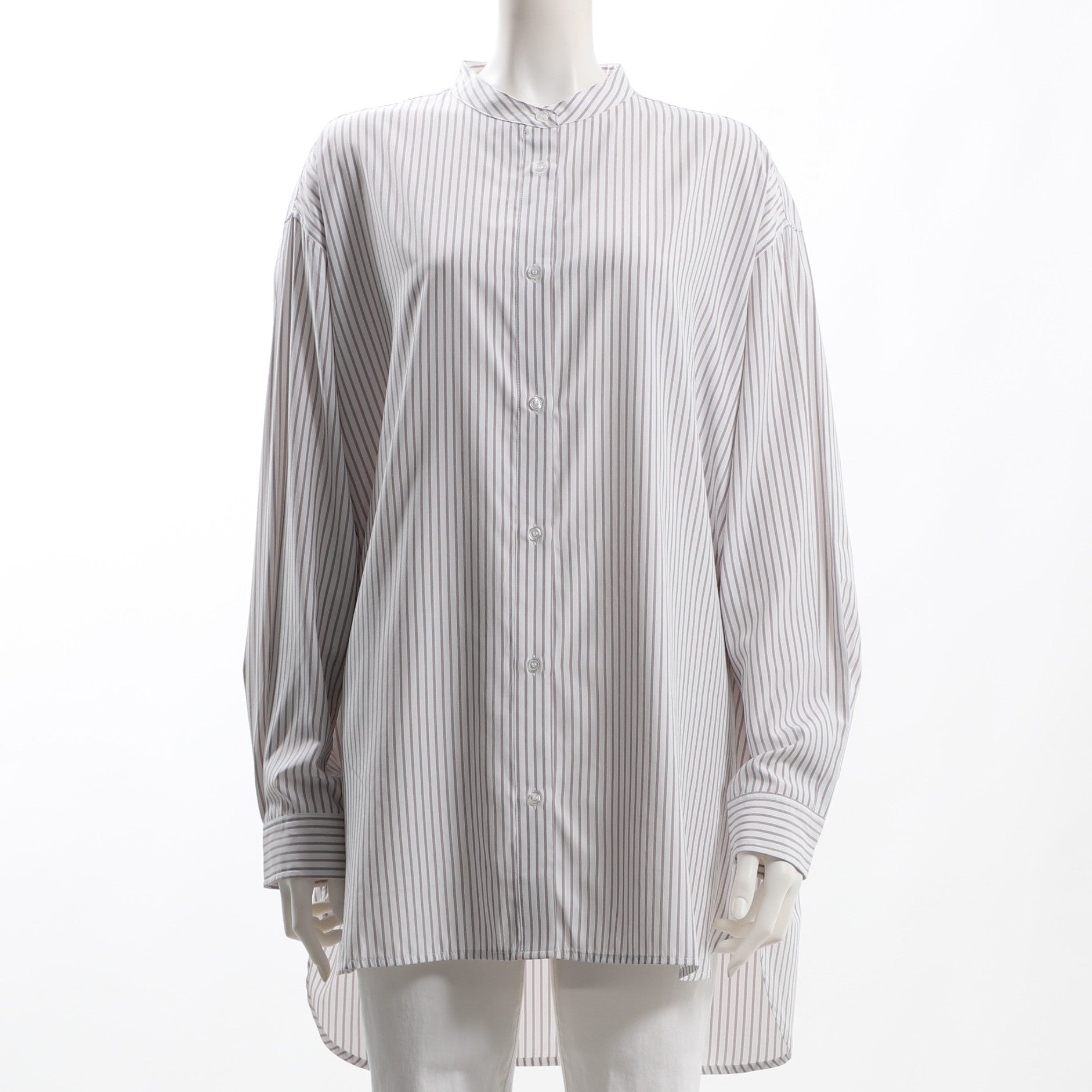 ゆったりシルエットバンドカラーシャツ