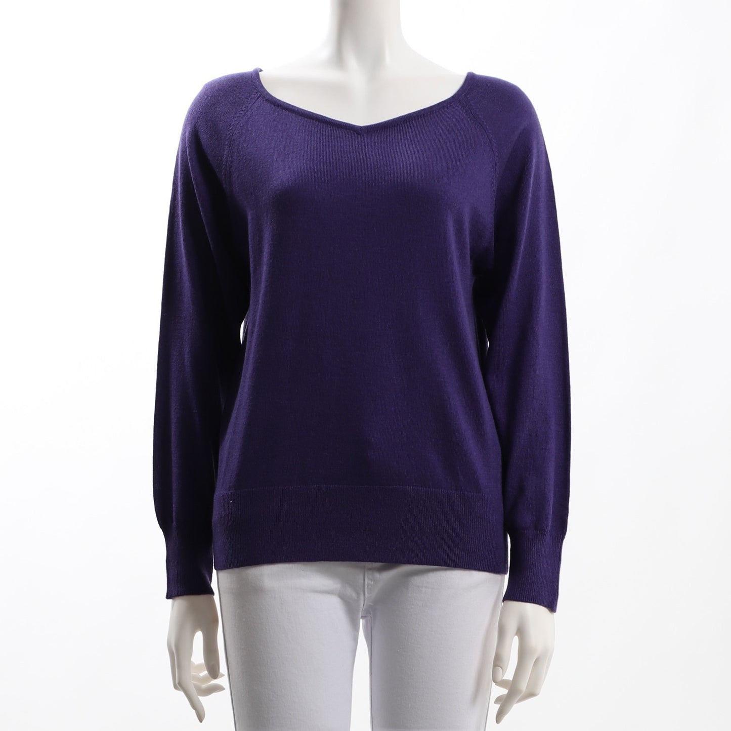 ラグランスリーブVネックニット