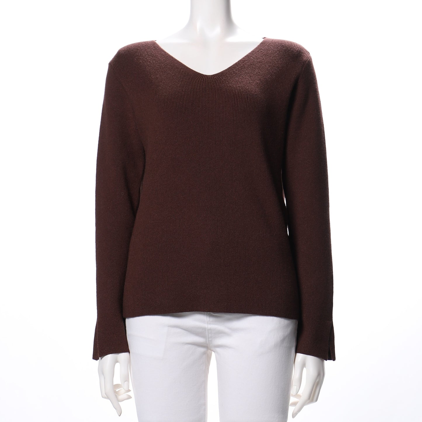 Vネックスリットニット