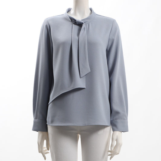 フロントデザインボウタイブラウス