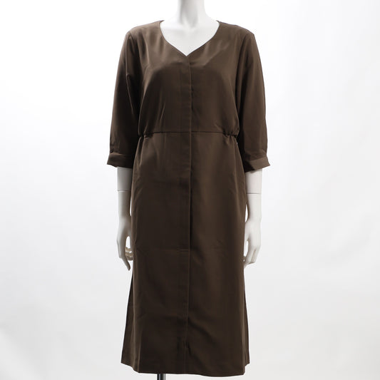 Vネックシンプルワンピース