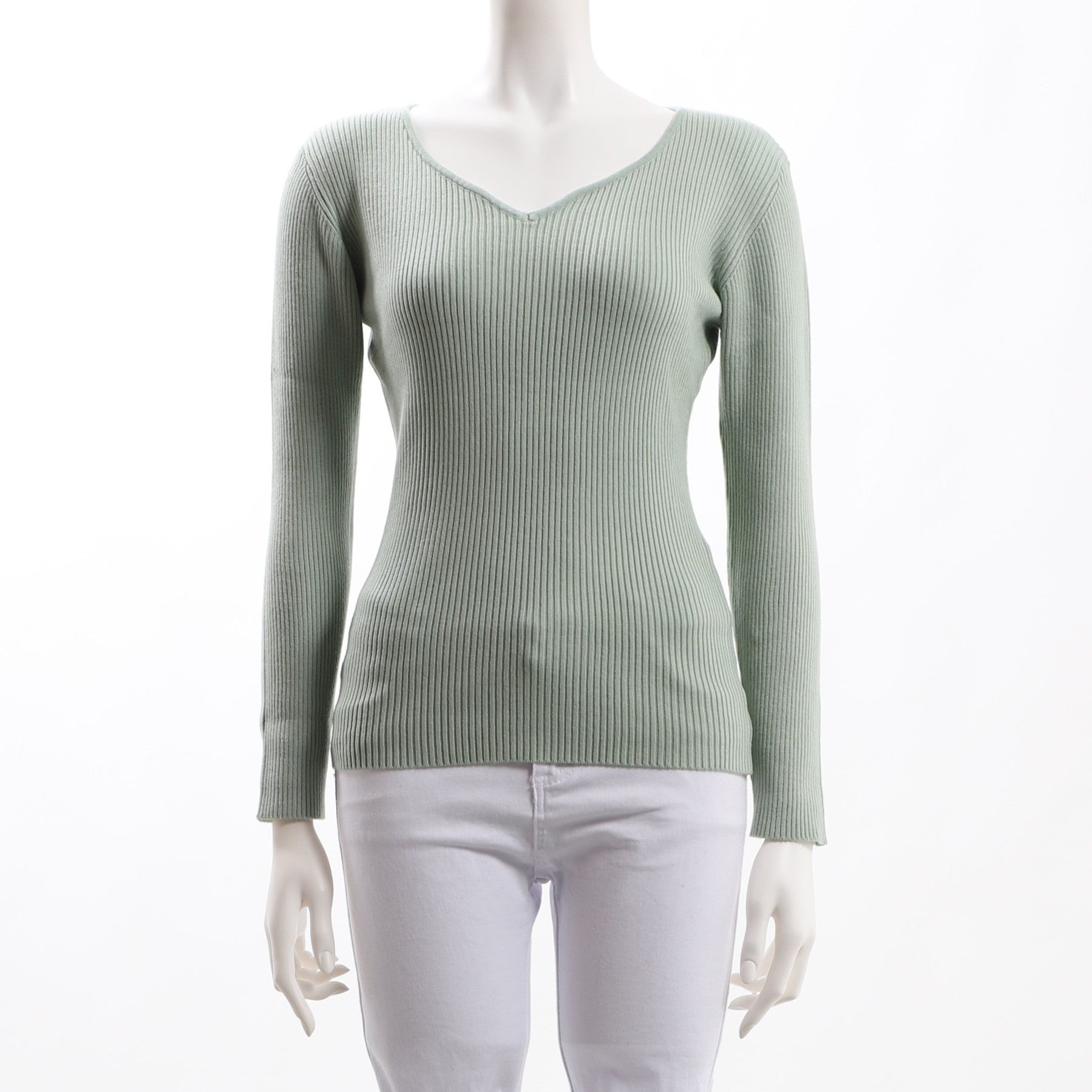 ネックラインデザインリブニット