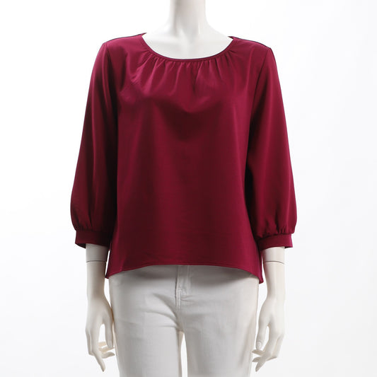 ギャザーネックカットソー