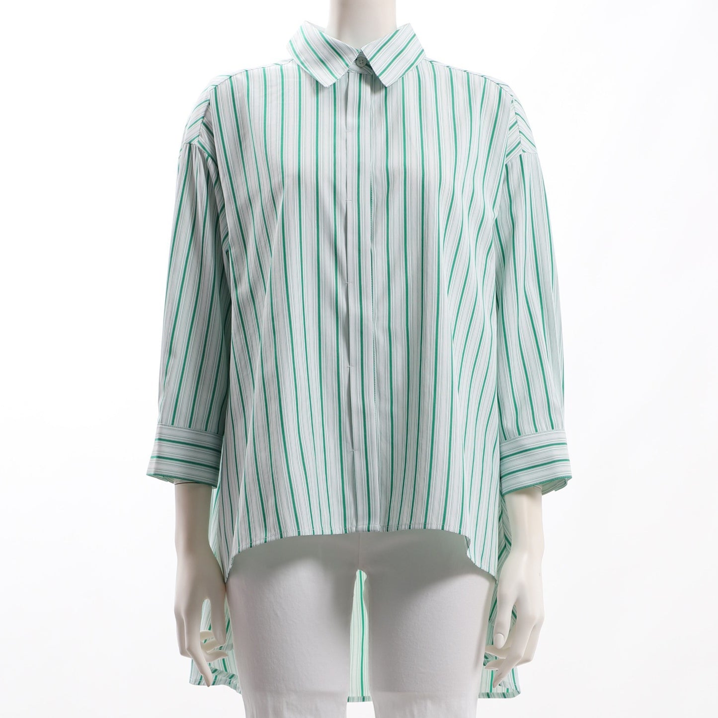 ストライプ柄バックテールシャツ