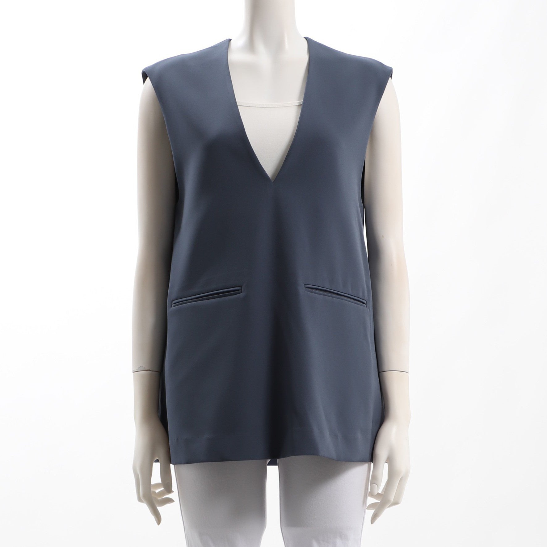 防シワ加工Vネックベスト