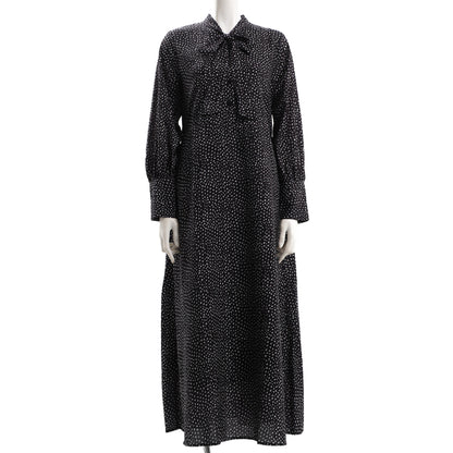 総柄ボウタイワンピース