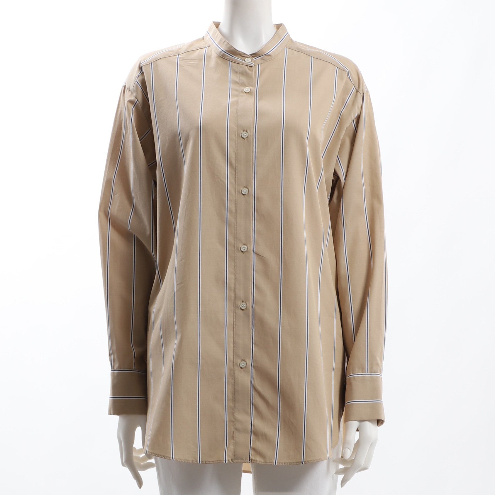 ストライプバンドカラーシャツ