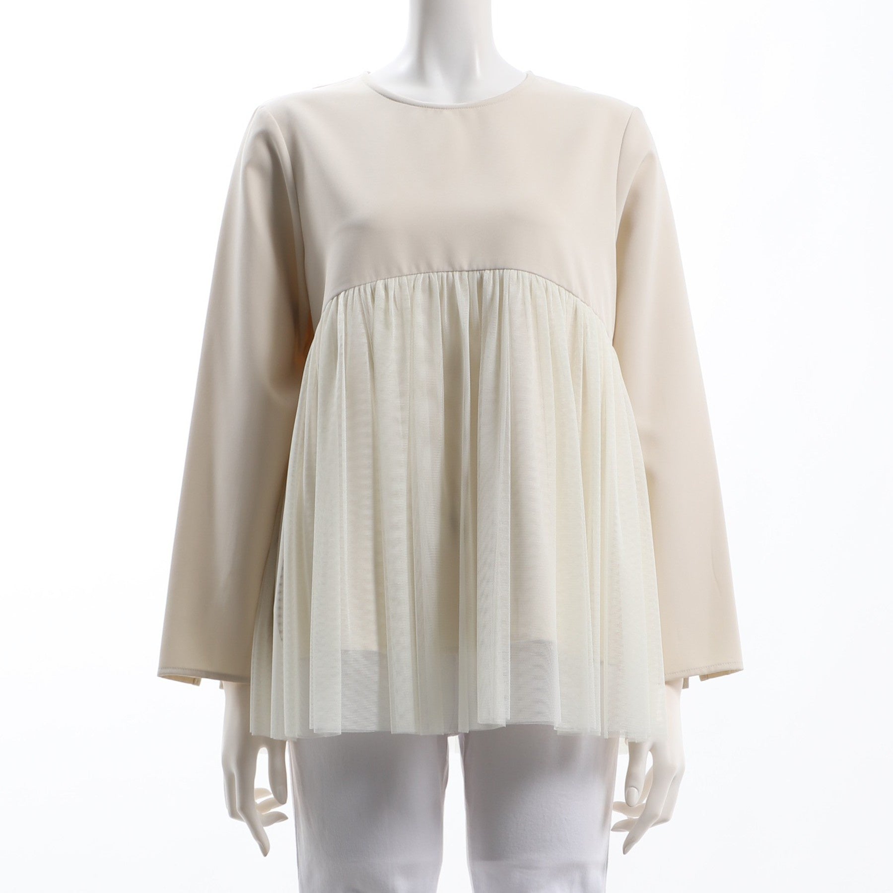 チュールレイヤードブラウス