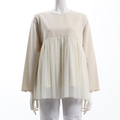 チュールレイヤードブラウス
