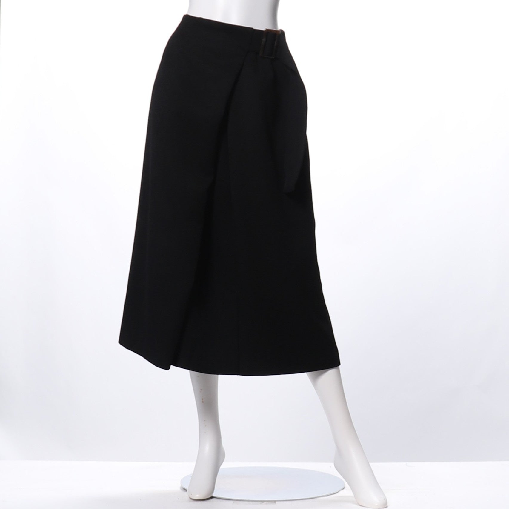 ウエストベルトデザインラップ風セミタイトスカート