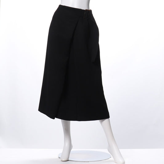 ウエストベルトデザインラップ風セミタイトスカート