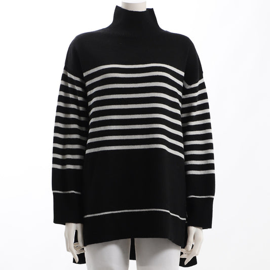 ボーダー柄ドロップショルダーニット