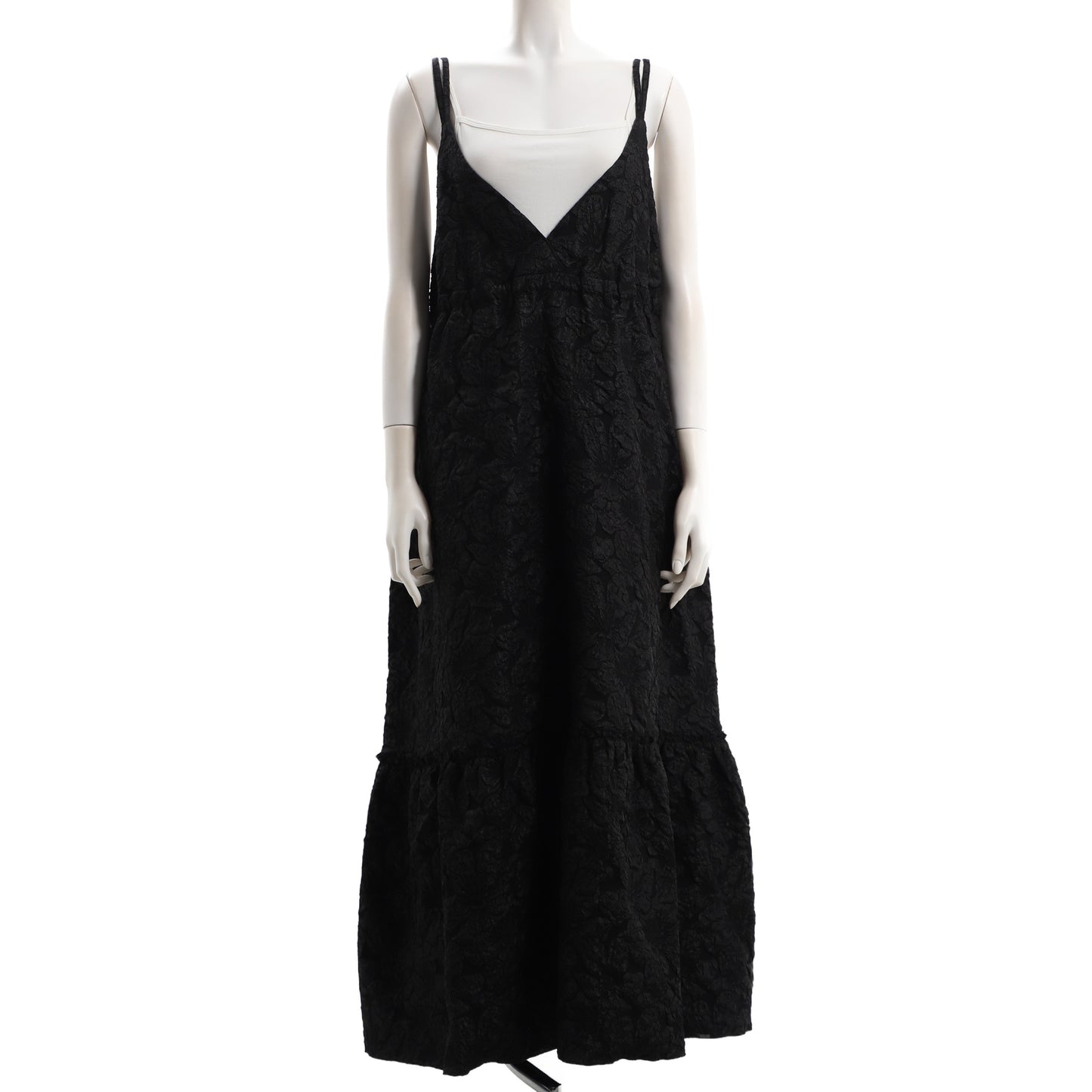 花柄ジャガードハイウエストキャミワンピース