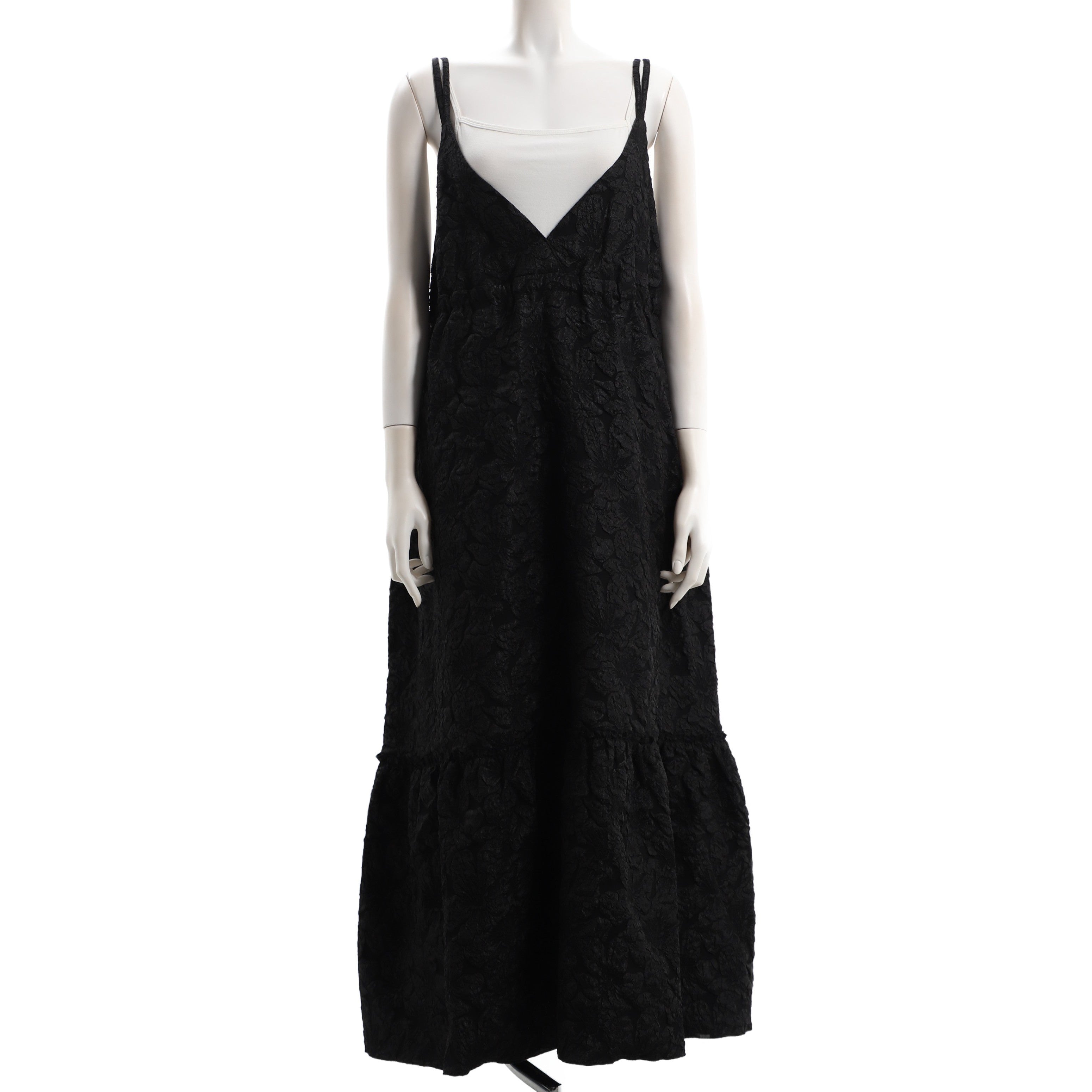 花柄ジャガードハイウエストキャミワンピース