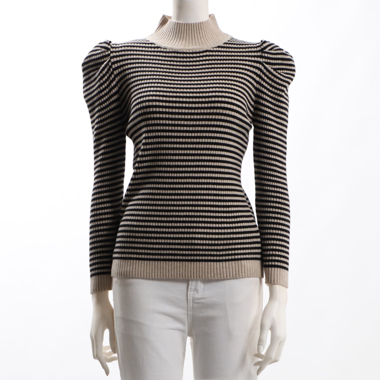 パワーショルダーボーダー柄ニット