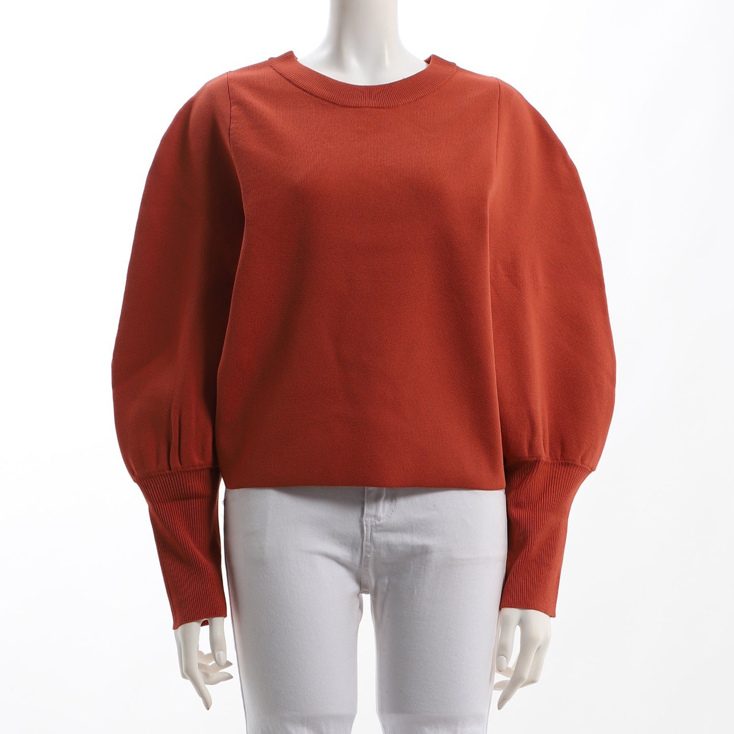 ボリュームスリーブクルーネックニット