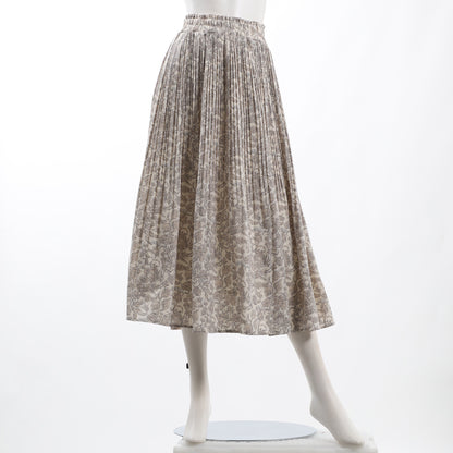 花柄ウエストフリルプリーツスカート