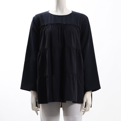 ティアードデザインラウンドネックブラウス