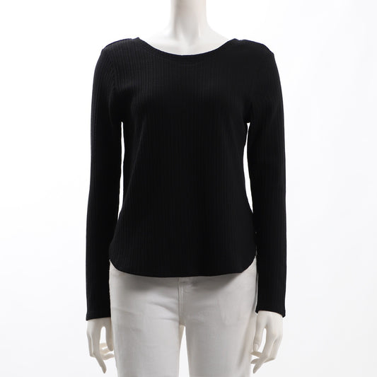 バック空きデザインリブカットソー