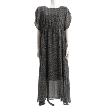 総柄パフスリーブワンピース