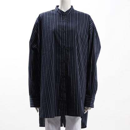 ピンストライプバックスリットブラウス