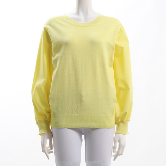 袖布帛切り替え異素材ニット