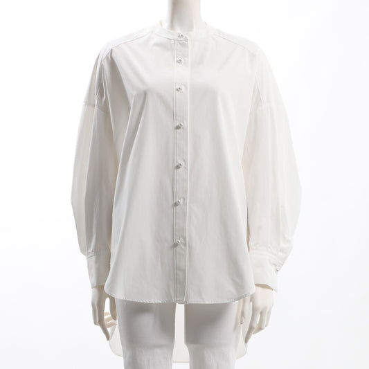 パールボタンバンドカラーシャツ