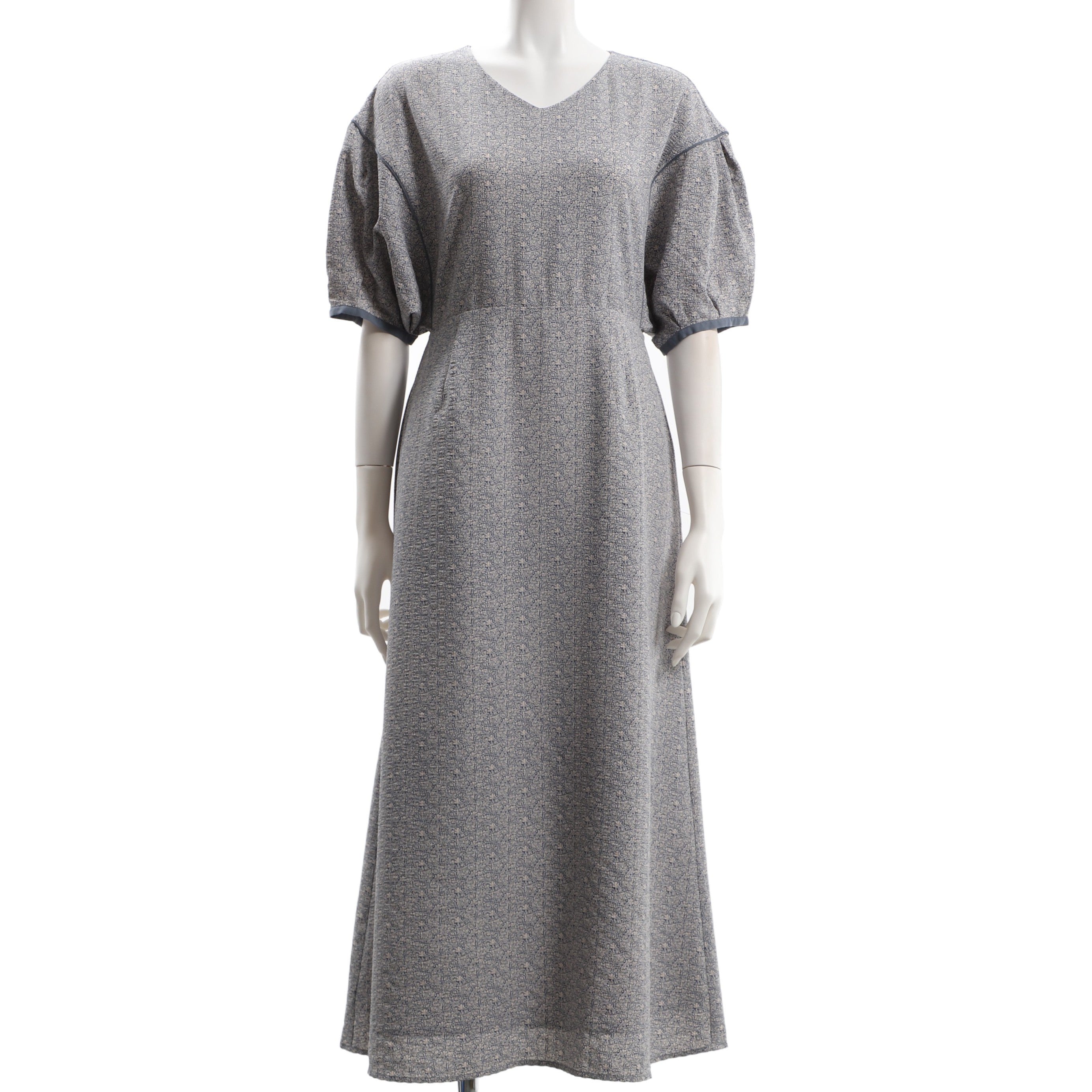 更紗フラワープリント総柄ワンピース