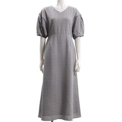 更紗フラワープリント総柄ワンピース