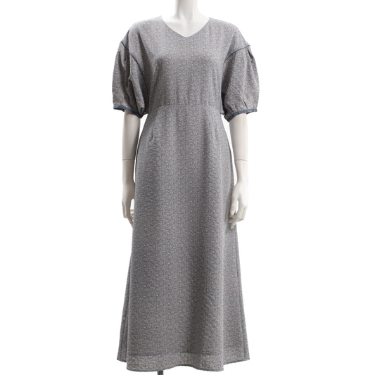 更紗フラワープリント総柄ワンピース