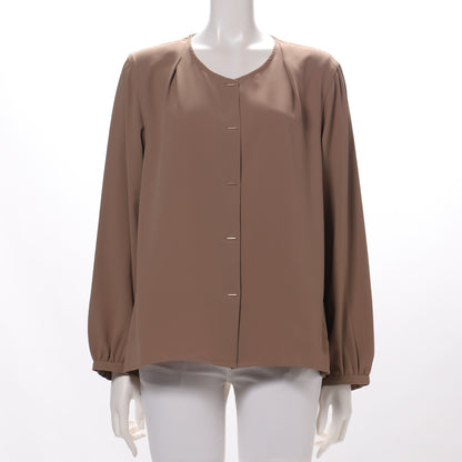 バーボタン前開きブラウス