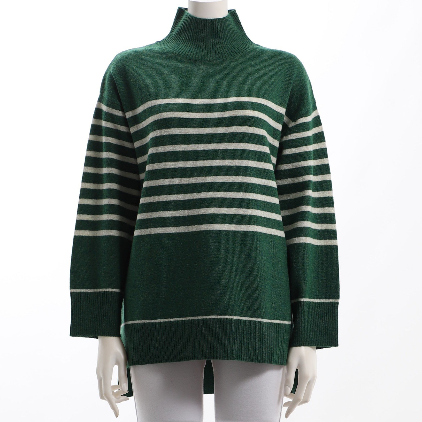 ボーダー柄ドロップショルダーニット