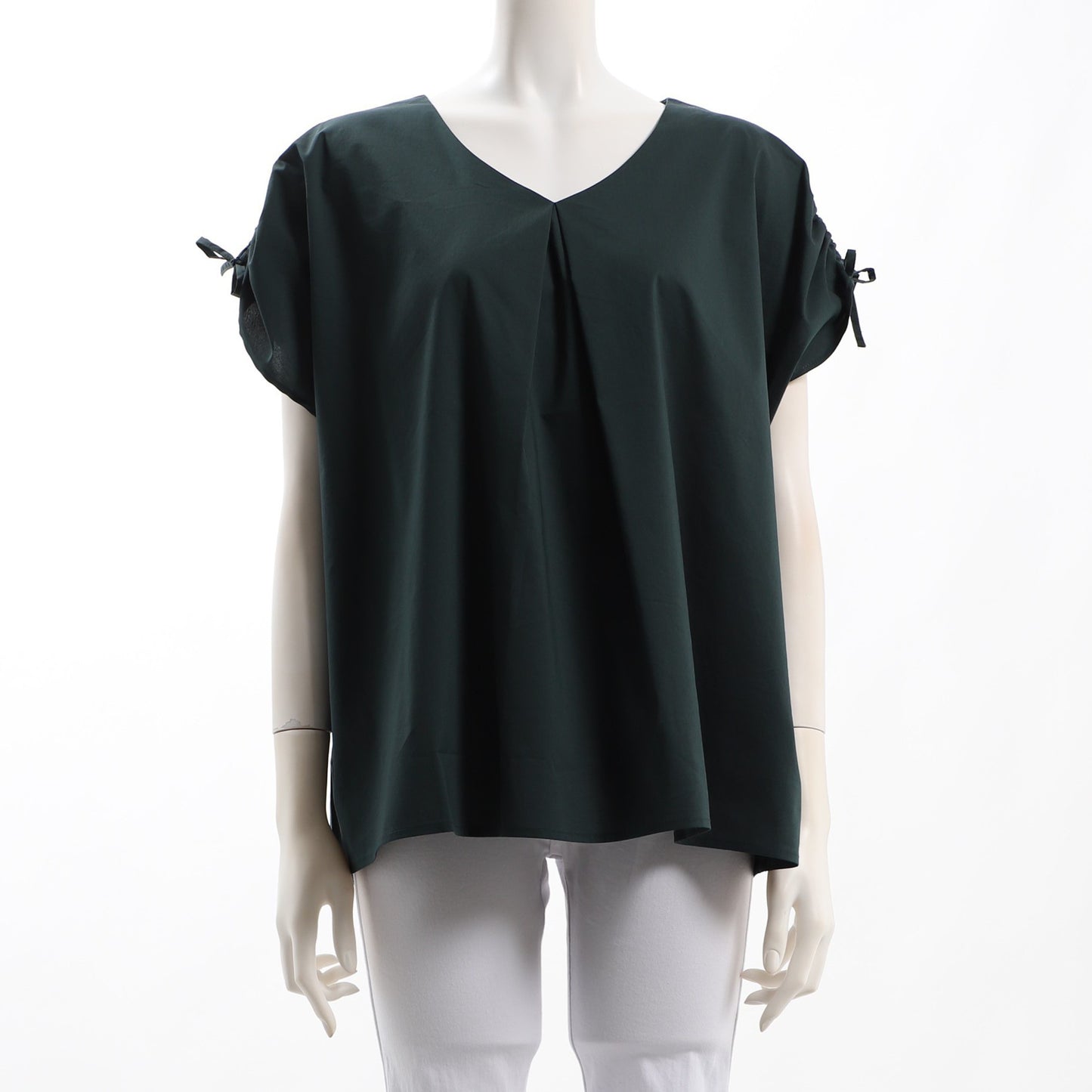 ドロストスリーブVネックブラウス