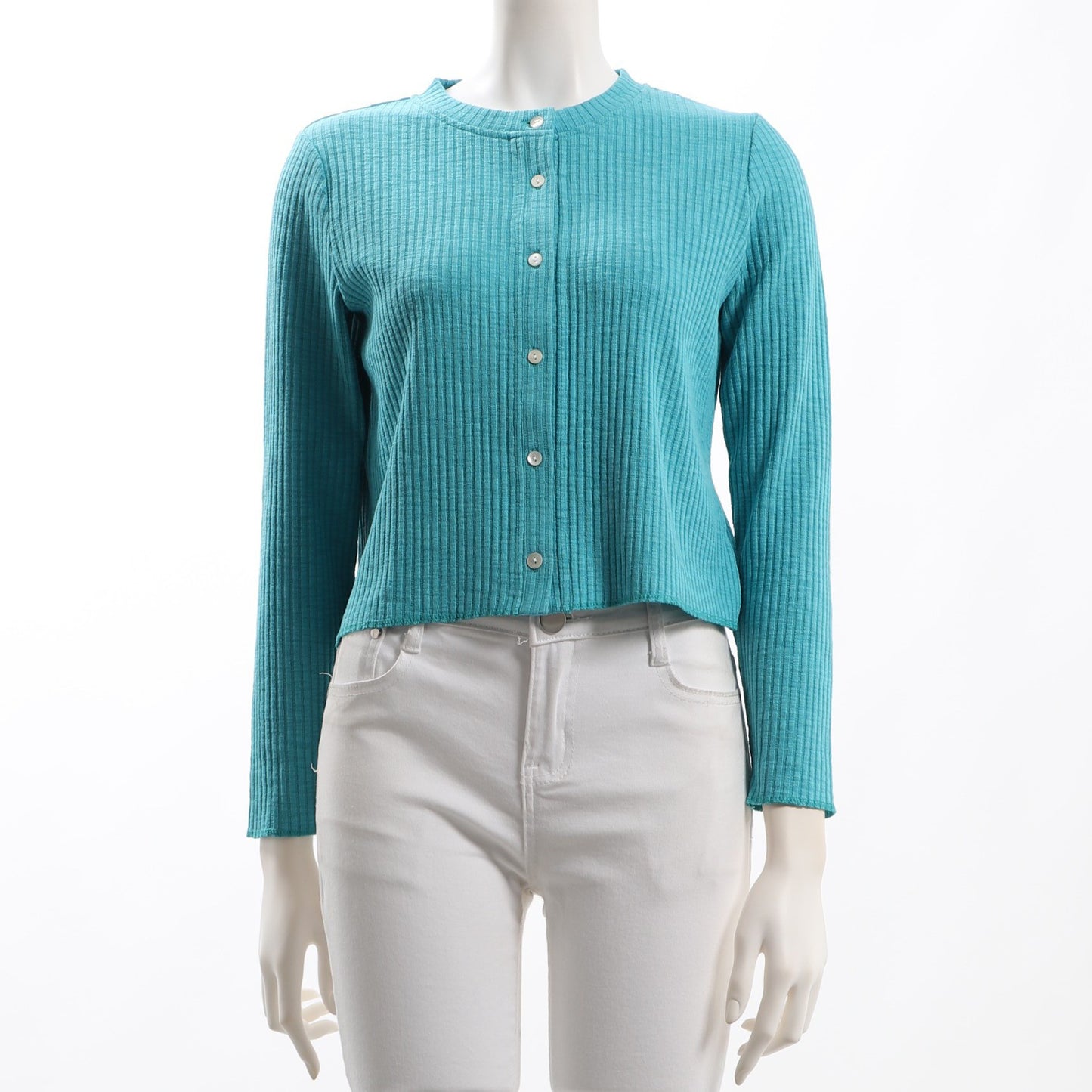 シンプルデザインリブニットカーディガン