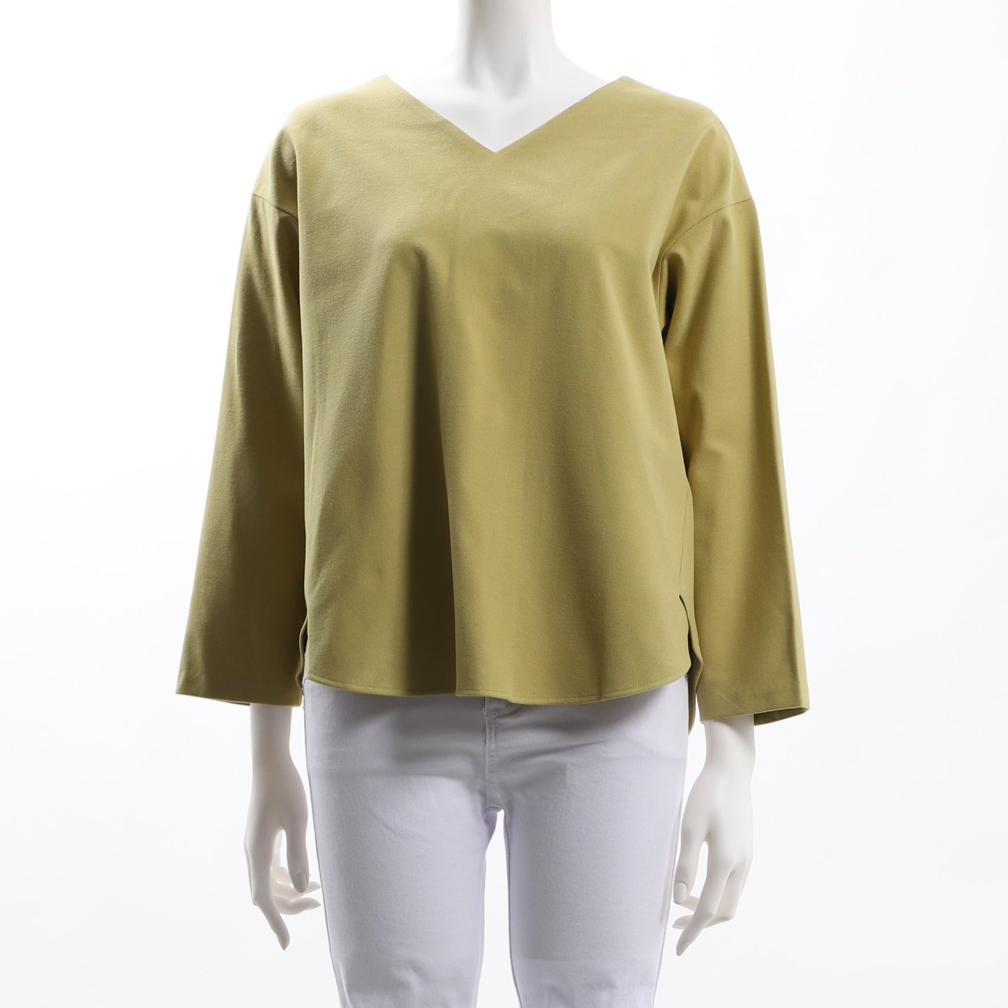 カシミヤタッチ両面起毛Vネックカットソー