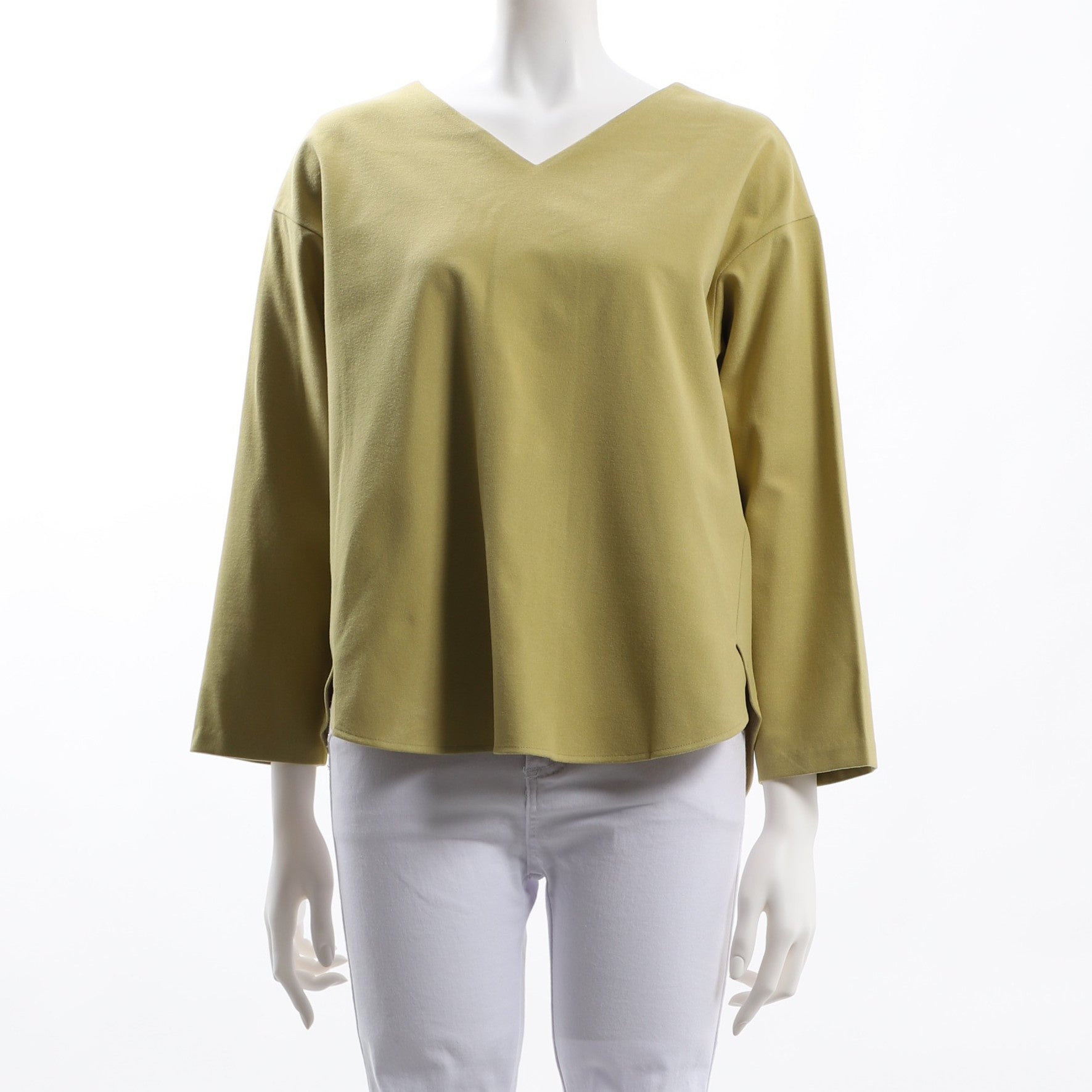 カシミヤタッチ両面起毛Vネックカットソー