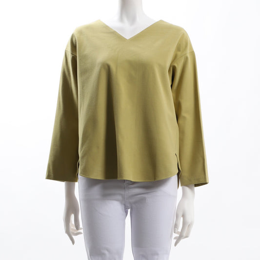 カシミヤタッチ両面起毛Vネックカットソー