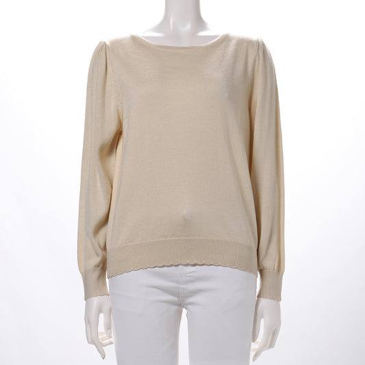 袖口スカラップデザインニット