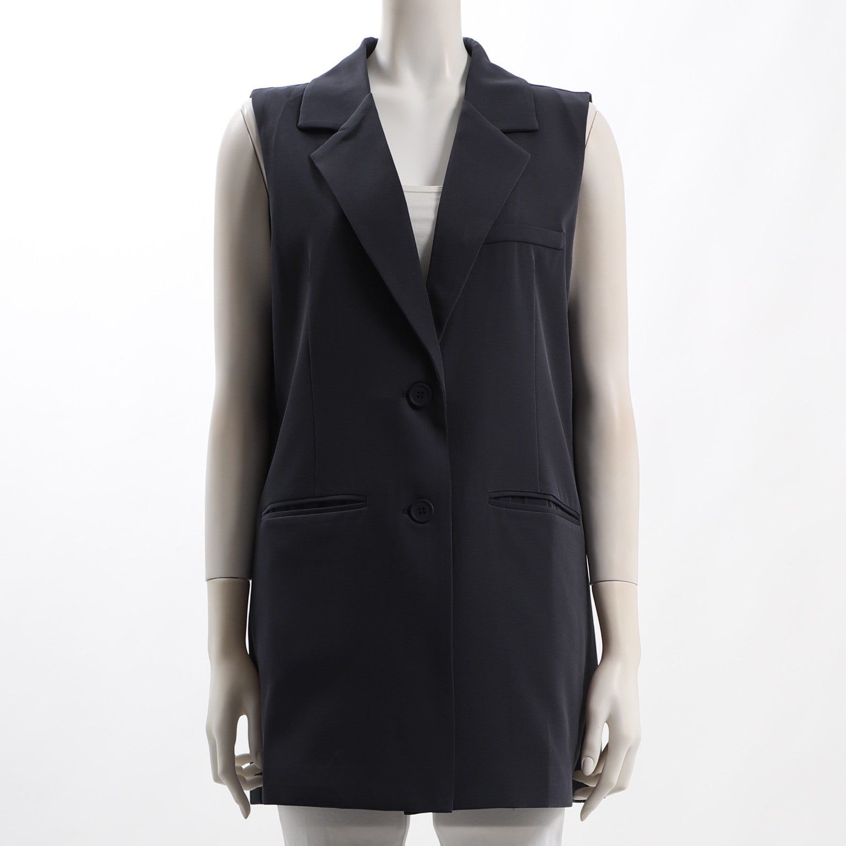 オープンカラーネックジレ