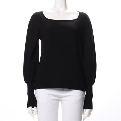 ふんわり袖スクエアネックニット