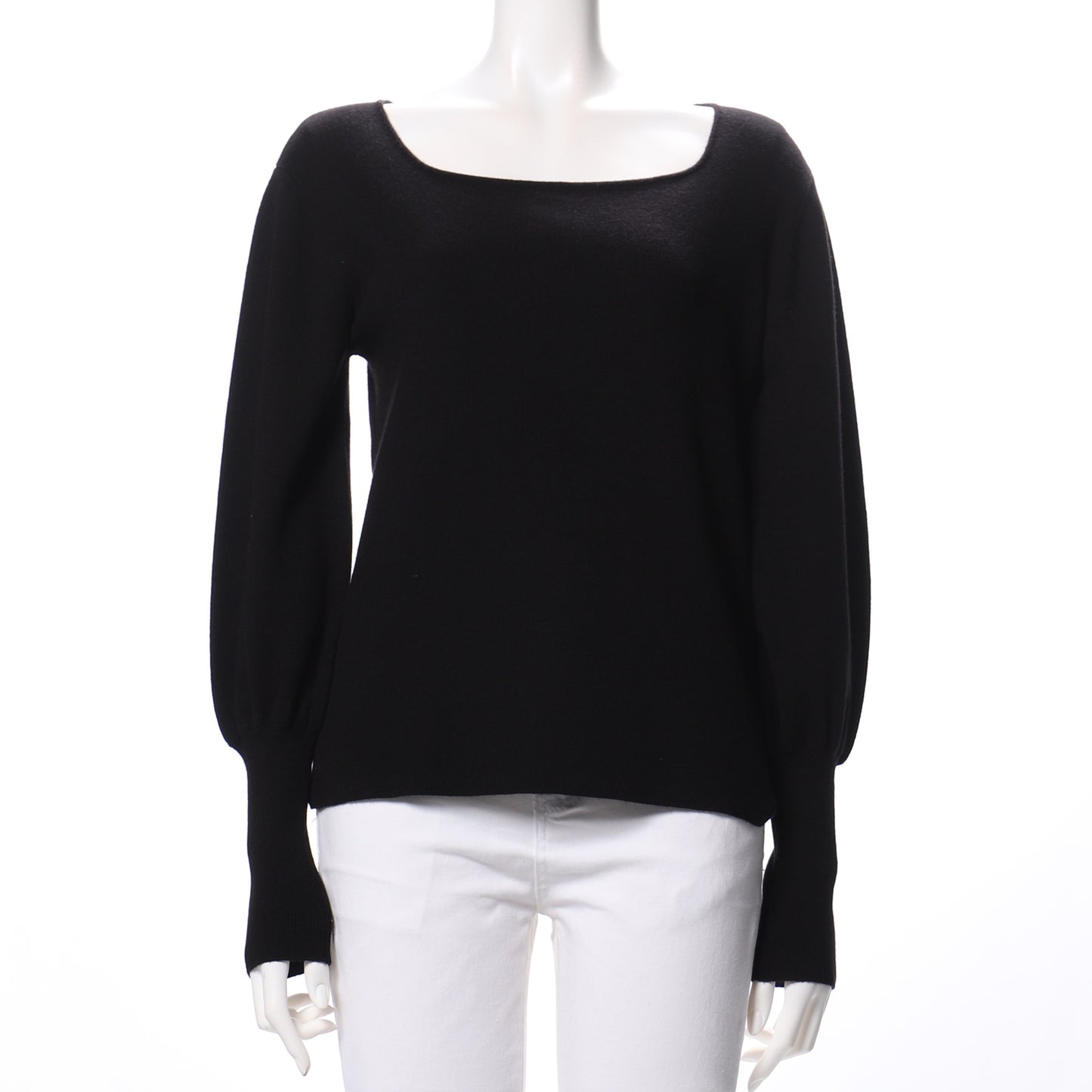 ふんわり袖スクエアネックニット