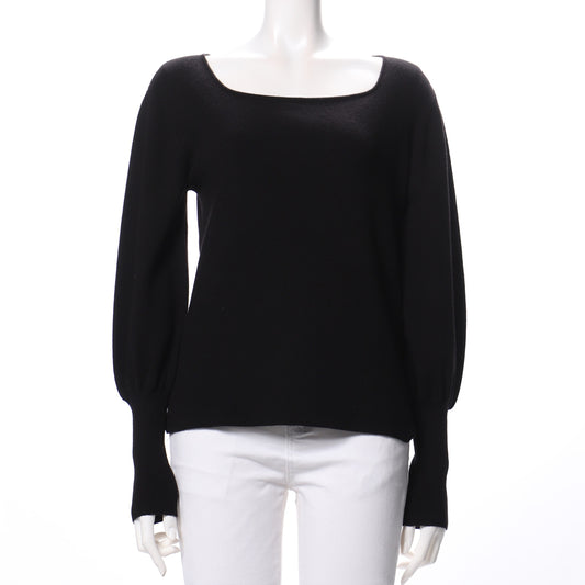 ふんわり袖スクエアネックニット