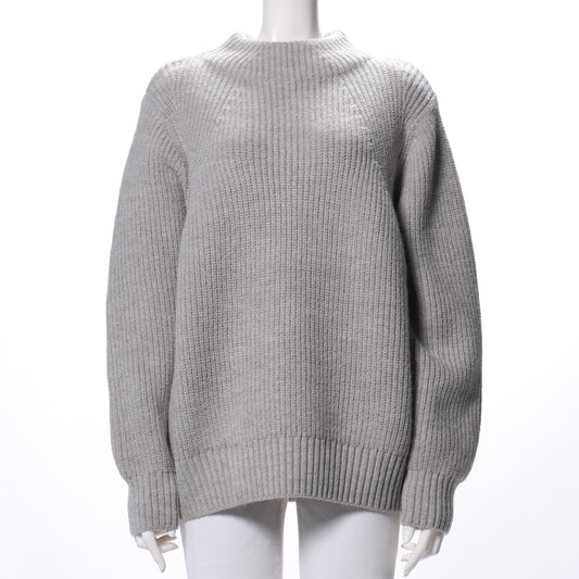 畦編みオフネックニット