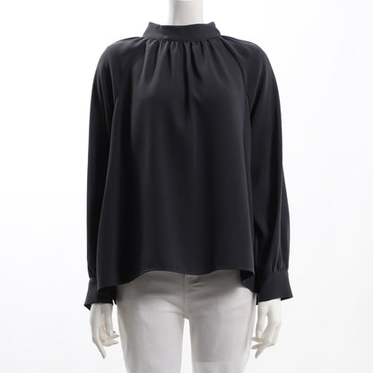 ダブルクロスギャザーネックブラウス