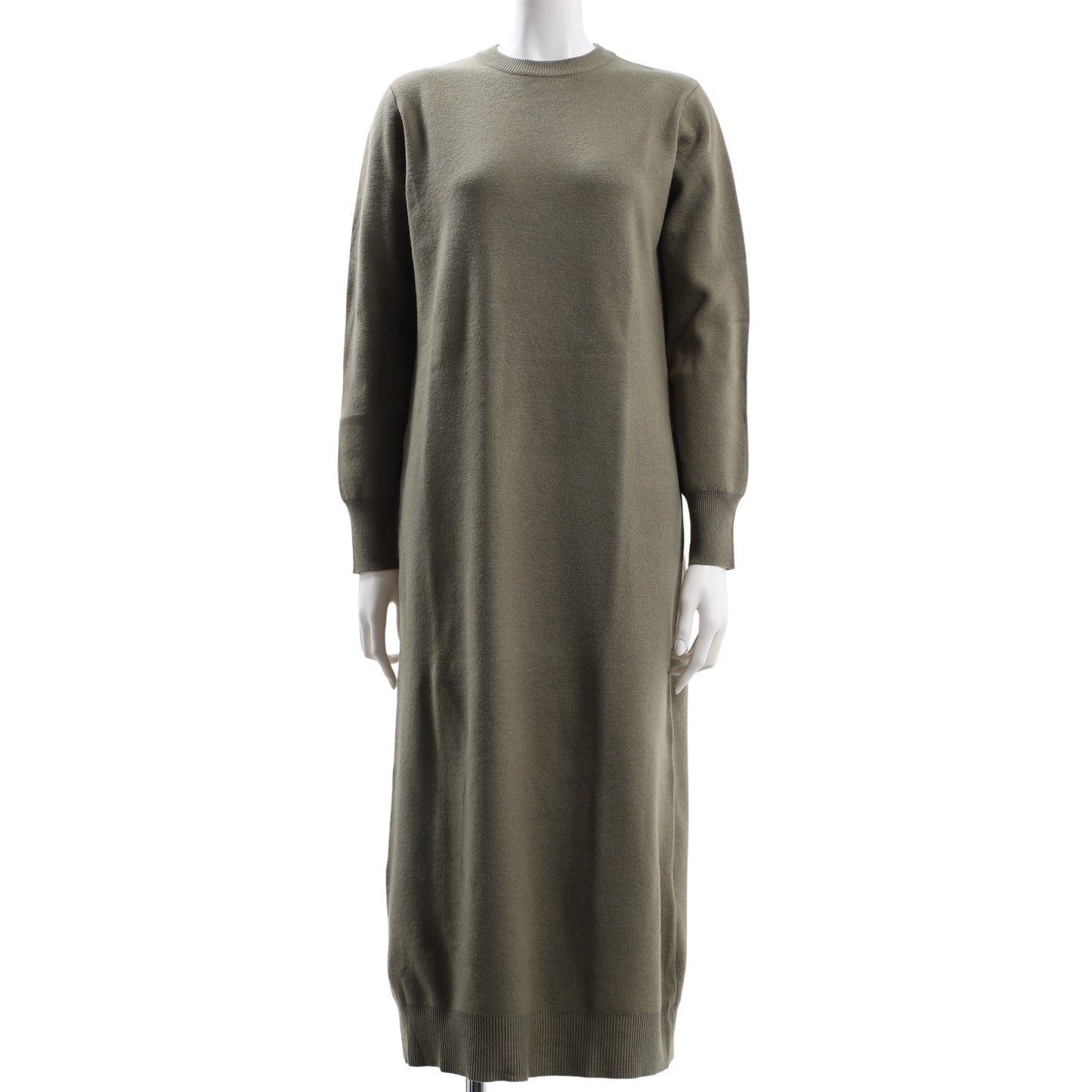 クルーネックシンプルニットワンピース