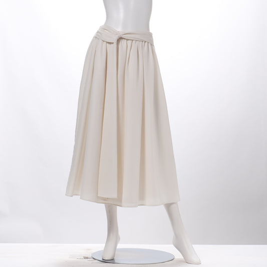 フロントベルト結びギャザースカート